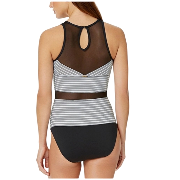 ANNE COLE Women's Black/ White Removable Cups One Piece Swimsuit SZ 8 - Picture 6 of 10